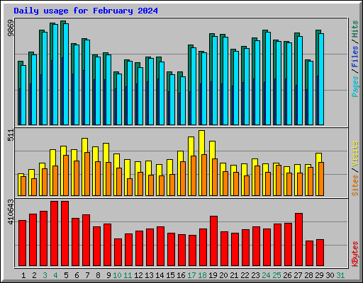 Daily usage for February 2024