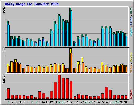 Daily usage for December 2024