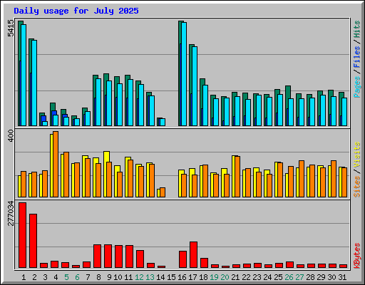 Daily usage for July 2025