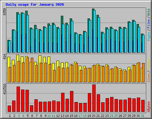 Daily usage for January 2026