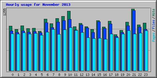Hourly usage for November 2013