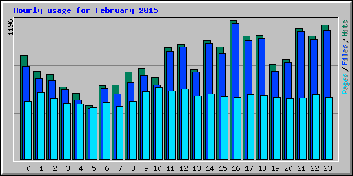 Hourly usage for February 2015