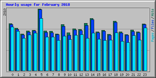 Hourly usage for February 2018