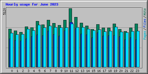 Hourly usage for June 2023