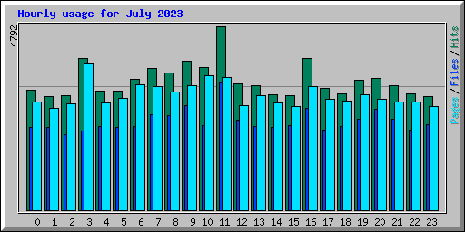 Hourly usage for July 2023
